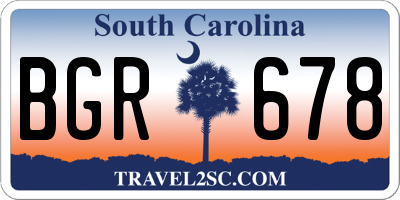 SC license plate BGR678