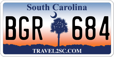 SC license plate BGR684