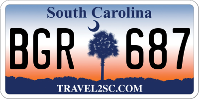 SC license plate BGR687