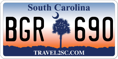 SC license plate BGR690
