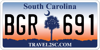 SC license plate BGR691
