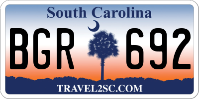 SC license plate BGR692