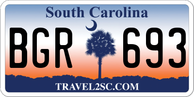 SC license plate BGR693