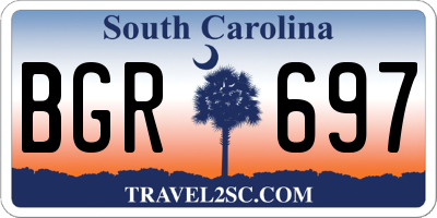 SC license plate BGR697