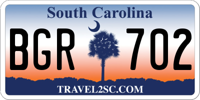 SC license plate BGR702
