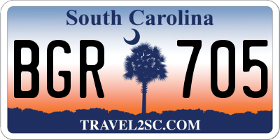 SC license plate BGR705