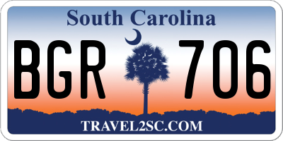 SC license plate BGR706