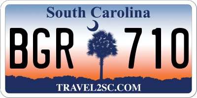 SC license plate BGR710