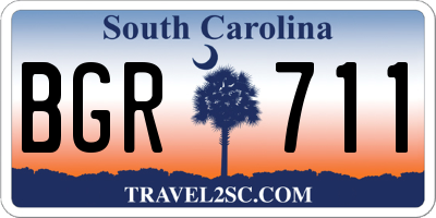SC license plate BGR711