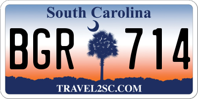 SC license plate BGR714