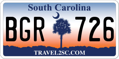SC license plate BGR726