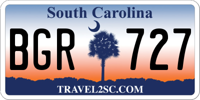 SC license plate BGR727