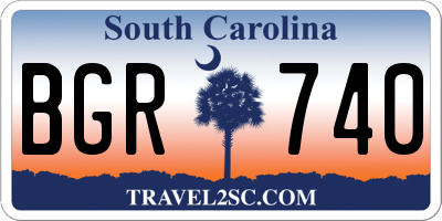 SC license plate BGR740