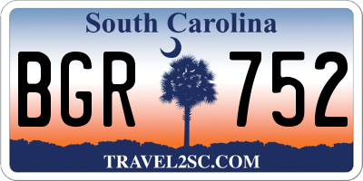 SC license plate BGR752