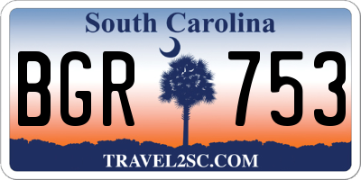 SC license plate BGR753