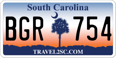 SC license plate BGR754