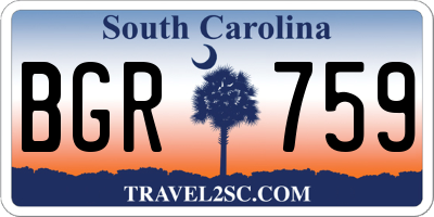 SC license plate BGR759
