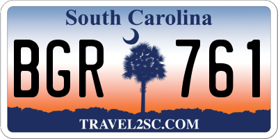 SC license plate BGR761