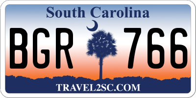 SC license plate BGR766