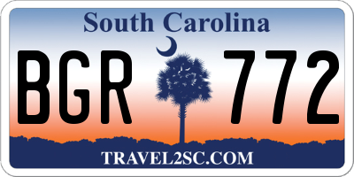 SC license plate BGR772
