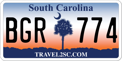 SC license plate BGR774