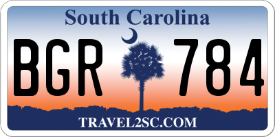 SC license plate BGR784