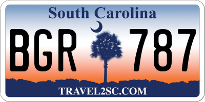 SC license plate BGR787