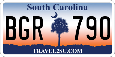 SC license plate BGR790