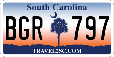SC license plate BGR797