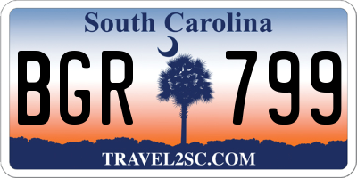 SC license plate BGR799