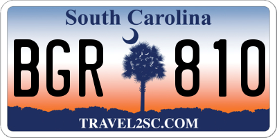 SC license plate BGR810