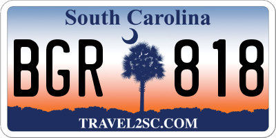 SC license plate BGR818