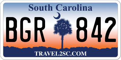 SC license plate BGR842
