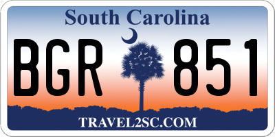SC license plate BGR851
