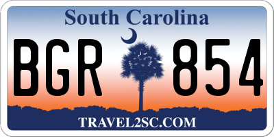 SC license plate BGR854