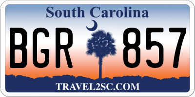 SC license plate BGR857