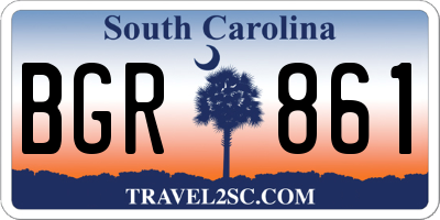 SC license plate BGR861