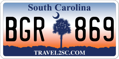SC license plate BGR869
