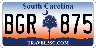 SC license plate BGR875
