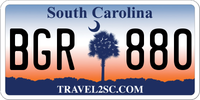 SC license plate BGR880