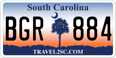 SC license plate BGR884