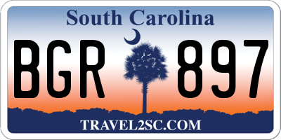 SC license plate BGR897