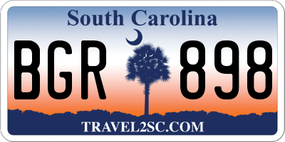 SC license plate BGR898