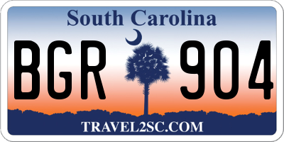 SC license plate BGR904