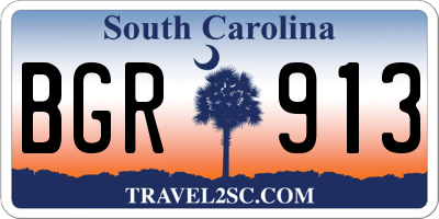 SC license plate BGR913