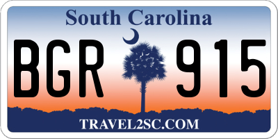 SC license plate BGR915