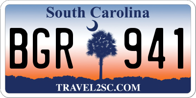 SC license plate BGR941