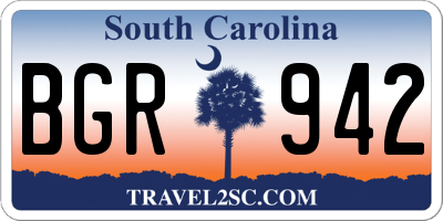 SC license plate BGR942