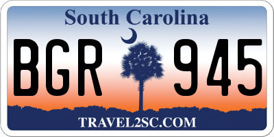 SC license plate BGR945