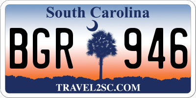 SC license plate BGR946